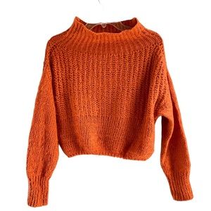 Funkitribe Soft Cropped Chunky Knit Pullover Sweater Medium